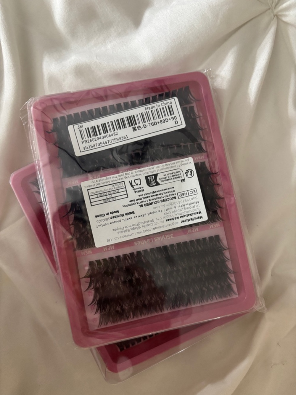 SHEIN Pink Tray Individual False Lashes - Black